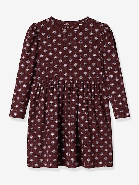 Meisjeskleding bordeauxrood+gemêleerd beige - vertbaudet enfant 