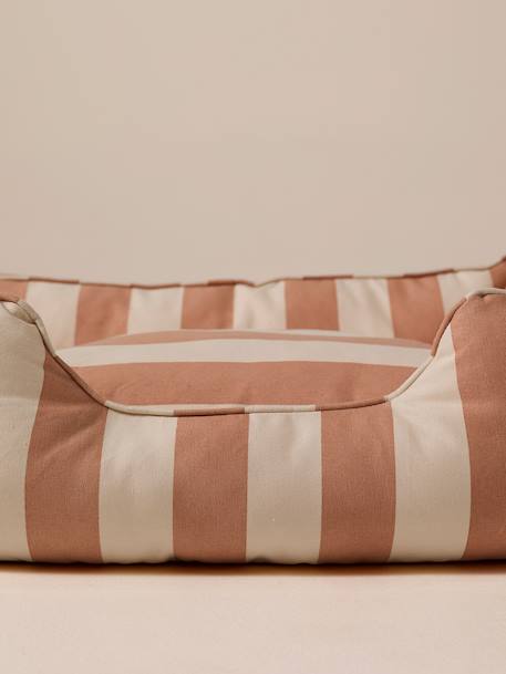 Gequilte mand voor huisdier FAMILY hazelnoot+klei+wit, gestreept - vertbaudet enfant 