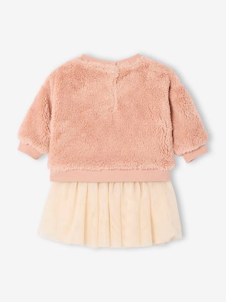 Ensemble bébé sweat-shirt + jupon rose poudré - vertbaudet enfant 