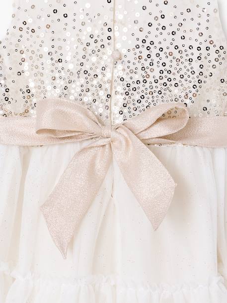 Robe fille noël à sequins et tulle écru - vertbaudet enfant 