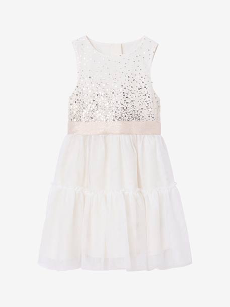 Fille-Robe fille noël à sequins et tulle