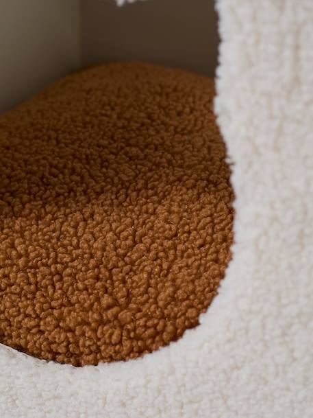 Panier cube pour chat en tissu Teddy blanc - vertbaudet enfant 