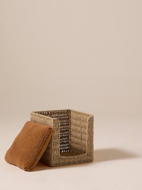 Panier cube pour chat en corde de papier beige - vertbaudet enfant 
