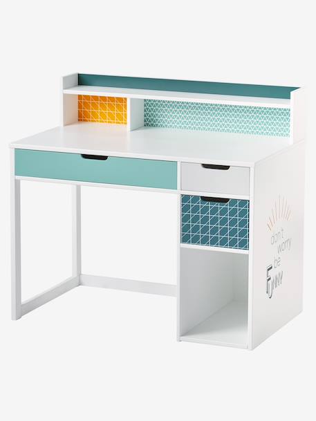 Kinderbureau SERIE FUNNY EFFEN BLAUW MET VERSIERING - vertbaudet enfant 