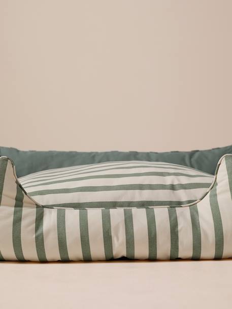 Panier en toile de coton pour chien rayé vert - vertbaudet enfant 