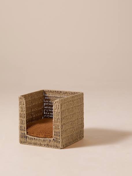 Panier cube pour chat en corde de papier beige - vertbaudet enfant 