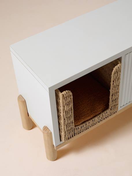 Panier cube pour chat en corde de papier beige - vertbaudet enfant 