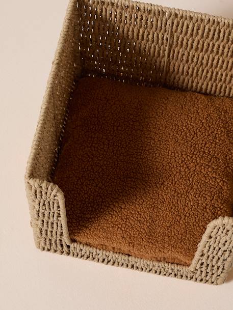 Panier cube pour chat en corde de papier beige - vertbaudet enfant 
