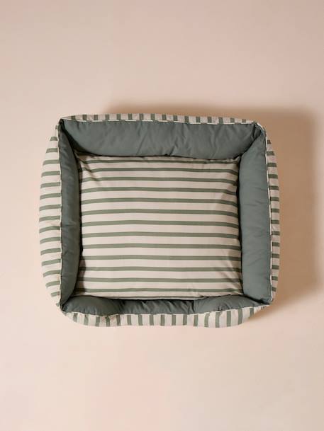 Panier en toile de coton pour chien rayé vert - vertbaudet enfant 