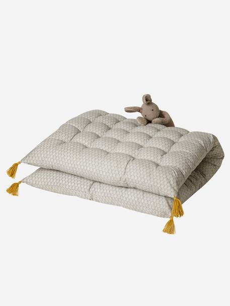 Matelas de sol avec pompons GRIS CLAIR IMPRIME - vertbaudet enfant 