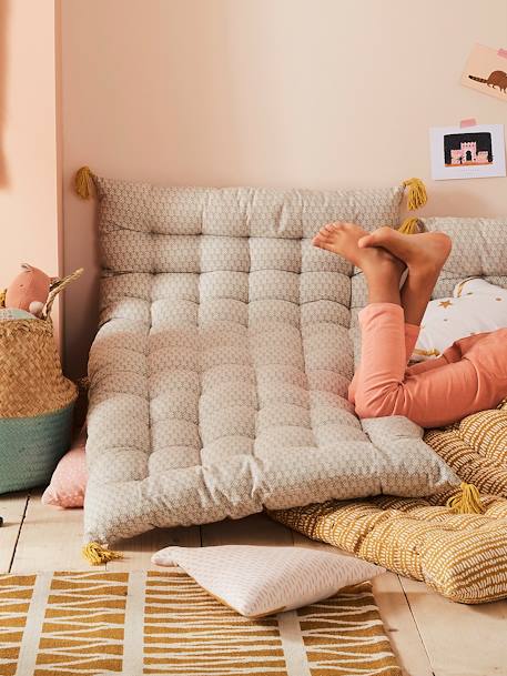 Vloermatras met pompons LICHTGRIJS MET PRINT - vertbaudet enfant 
