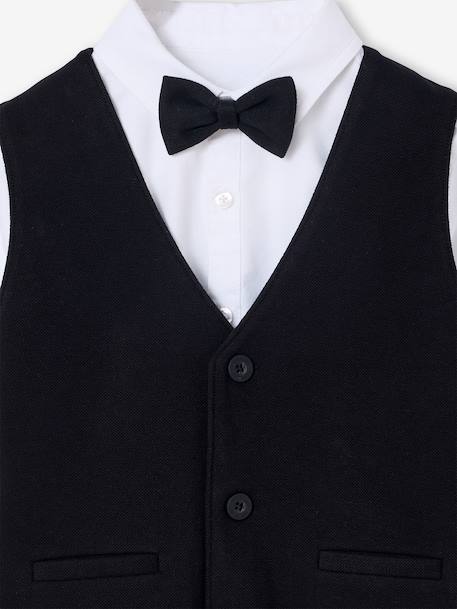 Ensemble garçon chemise et gilet noël noir - vertbaudet enfant 