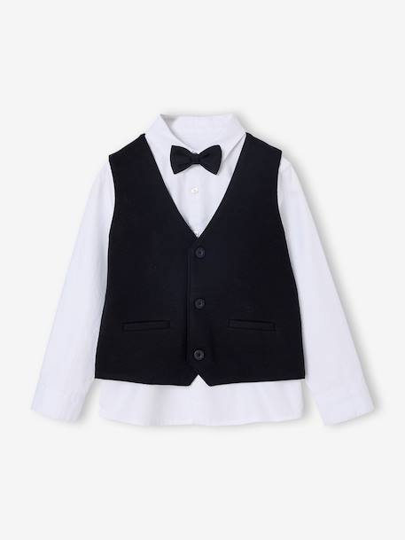 Garçon-Ensemble garçon chemise et gilet noël