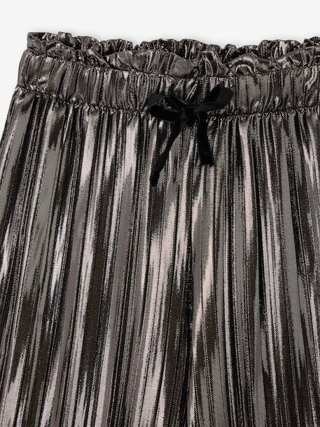 Pantalon fille large lamé plissé argent - vertbaudet enfant 
