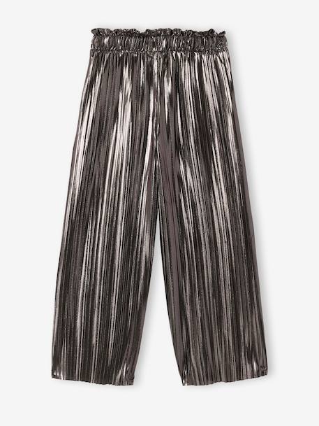 Pantalon fille large lamé plissé argent - vertbaudet enfant 