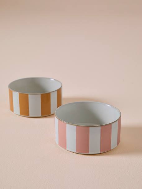 Gamelle en céramique pour chien camel+rayé rose - vertbaudet enfant 