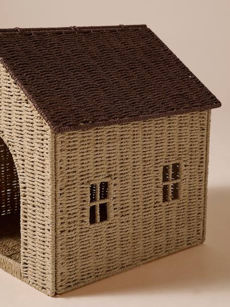 Niche et panier Maisonnette pour chat et chien beige - vertbaudet enfant 