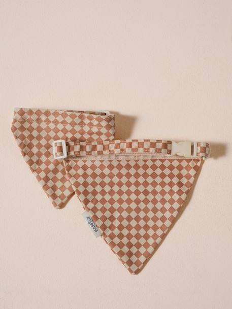 Collier bandana à damier pour chien carreaux marron - vertbaudet enfant 