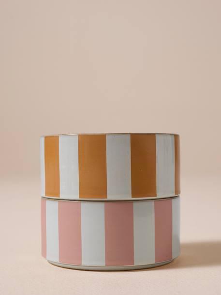 Gamelle en céramique pour chien camel+rayé rose - vertbaudet enfant 