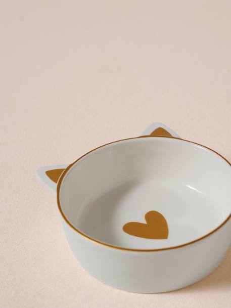 Lot de 2 gamelles pour chat en céramique blanc imprimé - vertbaudet enfant 