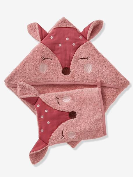 Cape de bain et gant de toilette Biche BLUSH+vert - vertbaudet enfant 