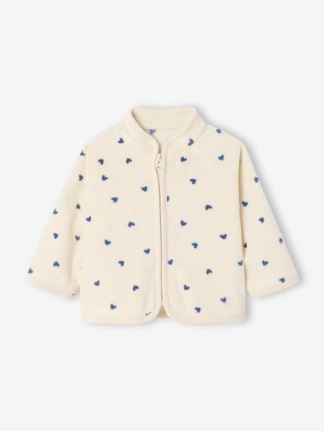Babyvestje van fleece met ritssluiting en print vanille - vertbaudet enfant 