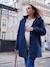 Evolutieve parka voor zwangerschap en dragen, gevoerd met luipaard imitatiebont ENVIE DE FRAISE marineblauw - vertbaudet enfant 