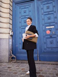 Vêtements de grossesse-Pantalon-Pantalon de grossesse large esprit tailleur 