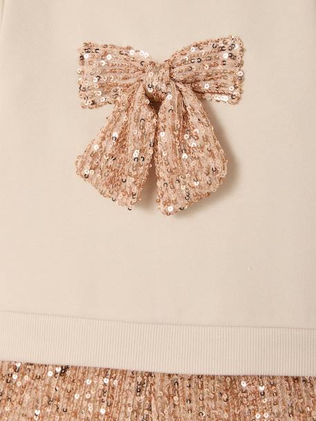 Ensemble bébé fille noël sweat short à sequins or - vertbaudet enfant 