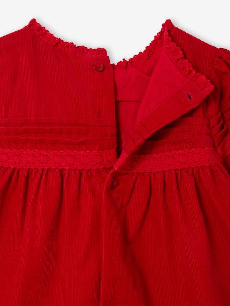 Ensemble naissance 3 pièces Noël robe + bandeau + collants rouge - vertbaudet enfant 