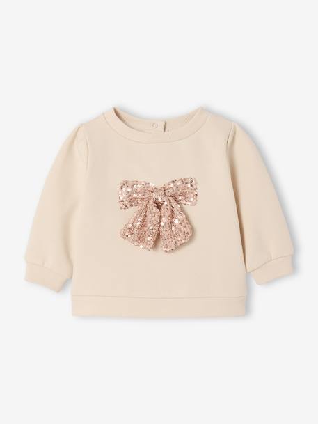 Ensemble bébé fille noël sweat short à sequins or - vertbaudet enfant 