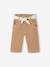 Pantalon large en velours ceinture à fleurs bébé beige+vieux rose - vertbaudet enfant 