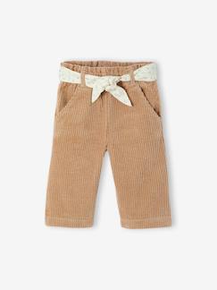 Baby-Broek, jean-Wijde fluwelen broek met gebloede riem voor baby's 