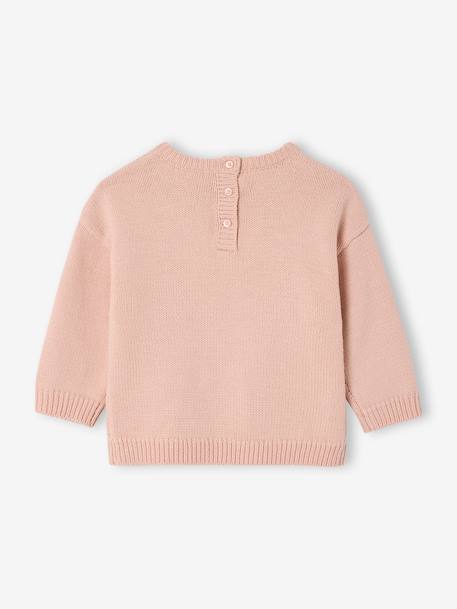 Kersttrui voor babymeisjes met koekjesmotief roze (poederkleur) - vertbaudet enfant 