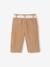 Pantalon large en velours ceinture à fleurs bébé beige+vieux rose - vertbaudet enfant 