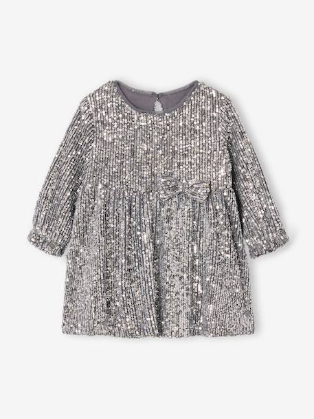 Festliches Baby Kleid mit Pailletten goud+zilver - vertbaudet enfant 