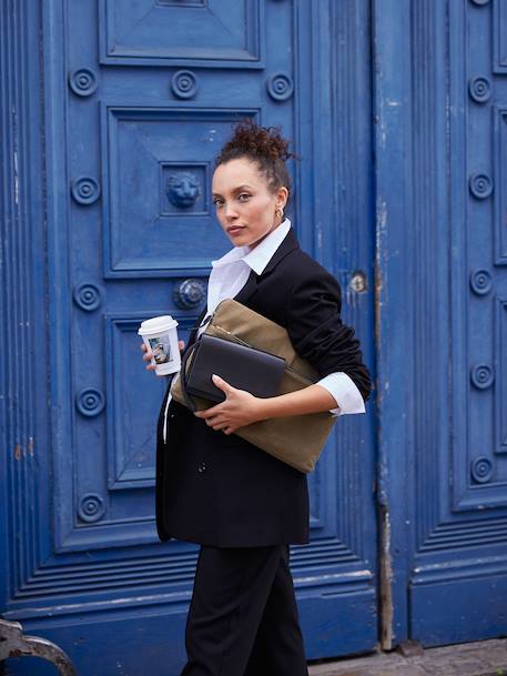 Pantalon de grossesse large esprit tailleur noir - vertbaudet enfant 