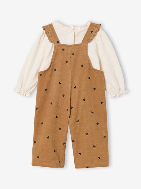 Ensemble bébé salopette imprimée et T-shirt manches longues caramel - vertbaudet enfant 