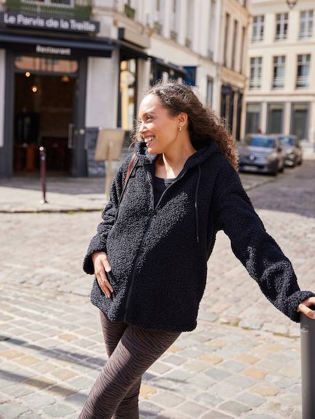 Kuschelige Tragejacke für Schwangerschaft und Elternzeit ENVIE DE FRAISE ecru+taupe+zwart - vertbaudet enfant 