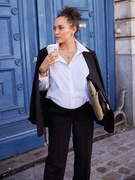 Pantalon de grossesse large esprit tailleur noir - vertbaudet enfant 