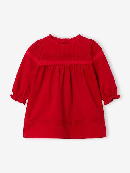 Ensemble naissance 3 pièces Noël robe + bandeau + collants rouge - vertbaudet enfant 