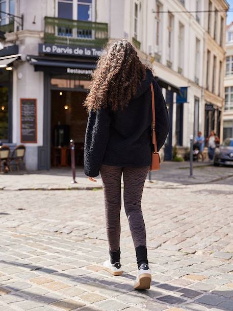 Sweat zippé en sherpa évolutif avec protège bébé noir - vertbaudet enfant 