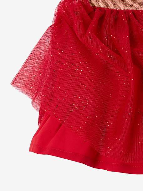 Babyset voor babymeisjes, t-shirt, rok, heupband, kerstcadeauset rood - vertbaudet enfant 