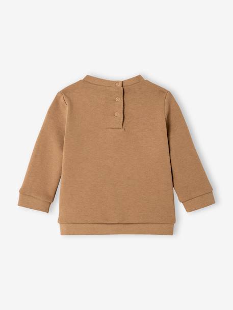 Sweat fantaisie bébé garçon beige chiné+caramel - vertbaudet enfant 