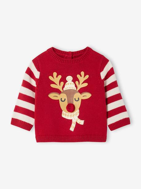 Pull bébé garçon noël motif renne rouge - vertbaudet enfant 
