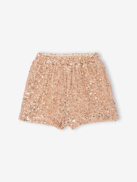 Ensemble bébé fille noël sweat short à sequins or - vertbaudet enfant 