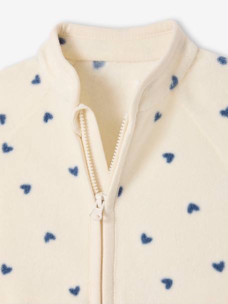 Babyvestje van fleece met ritssluiting en print vanille - vertbaudet enfant 