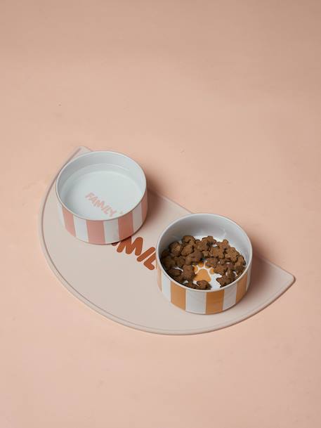 Gamelle en céramique pour chien camel+rayé rose - vertbaudet enfant 