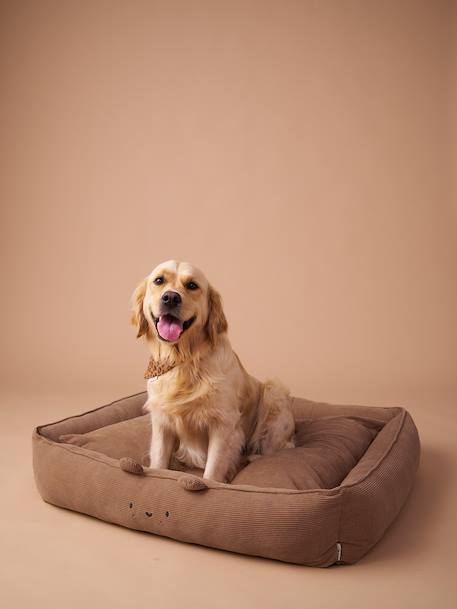 Panier matelassé en velours pour chien, disponible en 3 tailles camel - vertbaudet enfant 
