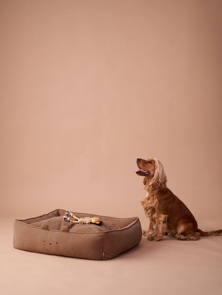 Panier matelassé en velours pour chien, disponible en 3 tailles camel - vertbaudet enfant 